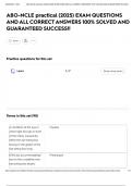 ABO-NCLE practical &lpar;2025&rpar; EXAM QUESTIONS AND ALL CORRECT ANSWERS 100&percnt; SOLVED AND GUARANTEED SUCCESS&excl;&excl;