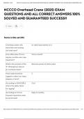 NCCCO Overhead Crane &lpar;2025&rpar; EXAM QUESTIONS AND ALL CORRECT ANSWERS 100&percnt; SOLVED AND GUARANTEED SUCCESS&excl;&excl;
