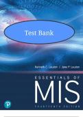 Test bank for essentials of mis 14th edition by kenneth laudon jane laudon&comma; study guide