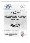IOP3706  ASSIGNMENT 1 &lpar;COMPLETE ANSWERS&rpar; Semester 2 2025 &ndash; DUE  August  2025 &semi;100&percnt; trusted &comma;comprehensive and complete reliable solution with clear explanation