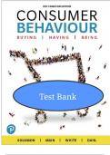 Test bank for consumer behaviour buying having and being eighth canadian edition by Solomon&comma; study guide