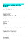 NUR 305 Final Exam 1 Questions with All Passed Solutions &lpar;2025-2026&rpar; Updated&period;