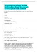 NUR 305 Midterm Exam Module Reviews&sol;Case Study Questions & Answers &lpar;2025-2026&rpar; Updated