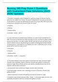 Nursing 305 Prep Exam 2 Questions with Guaranteed Pass Solutions &lpar;2025-2026&rpar; Updated&period;