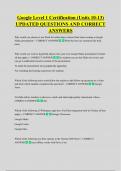 Google Level 1 Certification &lpar;Units 10-13&rpar;  UPDATED QUESTIONS AND CORRECT  ANSWERS