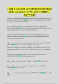 UNIT 1 -13 Level 1 certification UPDATED  ACTUAL QUESTIONS AND CORRECT  ANSWERS