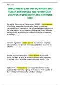 EMPLOYMENT LAW FOR BUSINESS AND  HUMAN RESOURCES PROFESSIONALS -  CHAPTER 2 QUESTIONS AND ANSWERS  2025