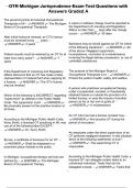 OTR Michigan Jurisprudence Exam Test Questions with Answers Graded A