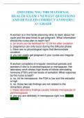 &lpar;2025&sol;2026&rpar; NSG 3500 MATERNAL HEALTH EXAM 1 NEWEST QUESTIONS AND DETAILED CORRECT ANSWERS &vert; A&plus; GRADE