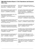 CMA NHA Practice Exams 1&comma; 2 & 3 Questions and Answers 100&percnt; Pass