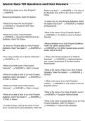 Islamic Quiz-100 Questions and their Answers