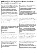 CA Property and Casualty Insurance Practice Exam Test Questions with Answers 100&percnt; Pass