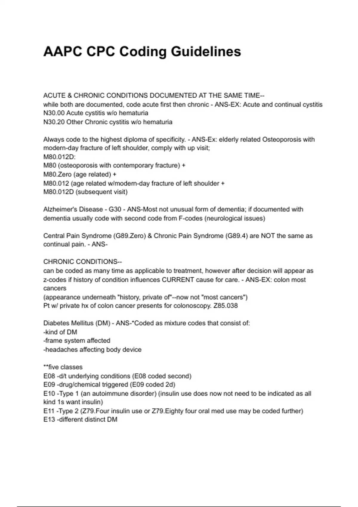 AAPC CPC Coding Guidelines NEWEST 2025/2026 ACTUAL EXAM COMPLETE ...