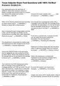 Texas Adjuster Exam Test Questions with 100&percnt; Verified Answers Graded A&plus;