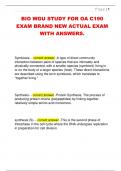BIO WGU STUDY FOR OA C190  EXAM BRAND NEW ACTUAL EXAM  WITH ANSWERS&period;