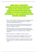 CRRN TEST 1 &lpar;CERTIFIED  REHABILITATION REGISTERED NURSE&rpar;  EXAM STUDY GUIDE 2025&sol;2026  COMPLETE QUESTIONS BANK AND  CORRECT DETAILED ANSWERS WITH  RATIONALES &vert;&vert; 100&percnt; GUARANTEED PASS  <RECENT VERSION> 