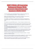 EMT Final &ndash; JB Learning Enhanced Exam 2025&sol;2026 &ndash; Accurate Questions and Answers for Certification Preparation