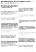 WGU C215 Operations Management PVDC Exam Test Questions with 100&percnt; Correct Answers