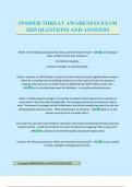 INSIDER THREAT AWARENESS EXAM 2025 QUESTIONS AND ANSWERS