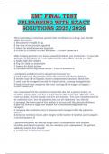 EMT Final Test JB Learning 2025&sol;2026 &ndash; Exact Solutions for Emergency Medical Technician Certification