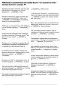 PMK-EE E5 Leadership & Character Exam Test Questions with Verified Answers Graded A&plus;