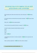JOURNEYMAN PLUMBING EXAM 2025 QUESTIONS AND ANSWERS