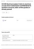 NCCER Electrical module 3 &lpar;intro to electrical circuits&rpar; EXAM QUESTIONS COMPREHENSIVE questions answered&comma; 2025 verified graded A&plus; already passed&excl;