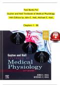 Test Banks For Guyton and Hall Textbook of Medical Physiology 14th Edition by John E&period; Hall&semi; Michael E&period; Hall&comma; Chapters 1 - 86