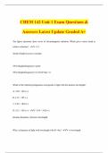 CHEM 142 UW Exam 1 Questions & Answers Latest Update Graded A&plus;