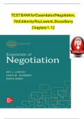 TEST BANK for Essentials of Negotiation 6th Edition by Roy Lewicki&comma; Bruce Barry and David Saunders &vert; All 12 Chapters