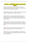 AC-HPAT Chemistry &ndash; Comprehensive Study Guide &vert; Key Concepts & Definitions with Correct Answers &vert; Exam preparation material