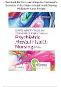 Test Bank For Davis Advantage for Townsend&rsquo;s Essentials of Psychiatric Mental Health Nursing 9th Edition by Karyn Morgan&comma; All Chapters 1 to 32&comma; Verified Newest Version &lpar;1&rpar;&period;pdf