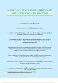 MARYLAND STATE INSPECTION EXAM 2025 QUESTIONS AND ANSWERS