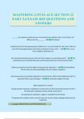 MASTERING LOVELACE SECTION 22 PART 34 EXAM 2025 QUESTIONS AND ANSWERS