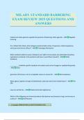 MILADY STANDARD BARBERING EXAM REVIEW 2025 QUESTIONS AND ANSWERS
