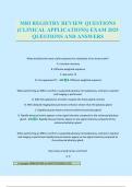 MRI REGISTRY REVIEW QUESTIONS &lpar;CLINICAL APPLICATIONS&rpar; EXAM 2025 QUESTIONS AND ANSWERS