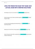 APEA FNP PREDICTOR EXAM TEST BANK 2025 &vert; ACTUAL EXAM WITH VERIFIED SOLUTIONS