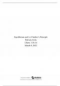 CHEM 1110 &sol; Equilibrium & Le Ch&acirc;telier&rsquo;s Principle &sol; Score 100&percnt; &sol; 2025 Update &sol; General Chemistry II Study Guide