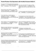Permit Practice Test Questions with Verified Answers Rated A