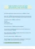 NHS PATHWAYS EXAM 2025 QUESTIONS AND ANSWERS