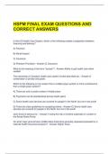 HSPM FINAL EXAM QUESTIONS AND CORRECT ANSWERS 