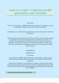 NURS 1111 PART 1 NURSE EXAM 2025 QUESTIONS AND ANSWERS