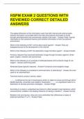 HSPM EXAM 2 QUESTIONS WITH REVIEWED CORRECT DETAILED ANSWERS 