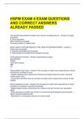 HSPM EXAM 4 QUESTIONS AND CORRECT ANSWERS ALREADY PASSED 