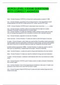 HCPCS LEVEL II EXAM QUESTIONS WITH CORRECT ANSWERS