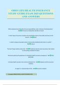 OHIO LIFE&sol;HEALTH INSURANCE STUDY GUIDE EXAM 2025 QUESTIONS AND ANSWERS