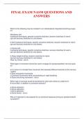 FINAL EXAM NASM QUESTIONS AND ANSWERS