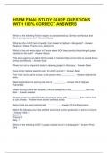 HSPM FINAL STUDY GUIDE QUESTIONS WITH 100&percnt; CORRECT ANSWERS 