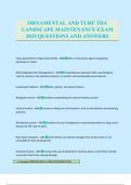 ORNAMENTAL AND TURF TDA LANDSCAPE MAINTENANCE EXAM 2025 QUESTIONS AND ANSWERS