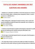 TCFP & GFD HAZMAT AWARENESS OPS TEST 2025 &vert; Actual Exam Questions & Verified Answers &vert; Latest &lpar;Latest 2025 &sol; 2026 Update&rpar; A&plus; Grade Complete